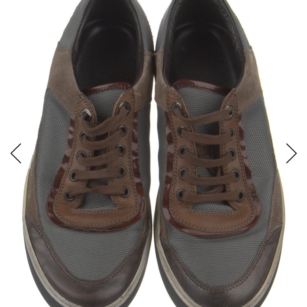 LANVIN Leather Graphic Print Low-Top Sneakers